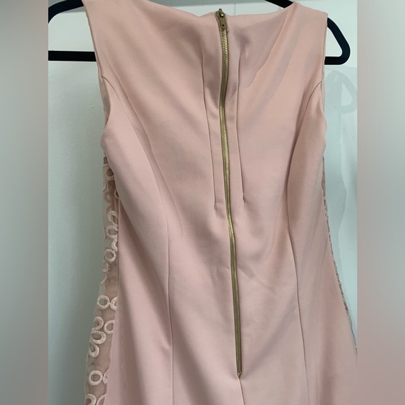 Rinascimento Womens Dress Size M Lace Floral Mini rose gold Lining Italy Mesh - Picture 4 of 7